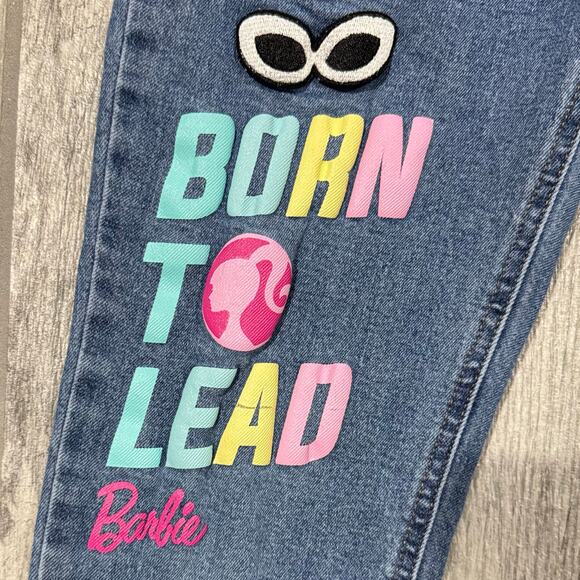 Barbie Girls Denim Jeans Big Girl Size 12 Embellished Patches - Picture 4 of 10